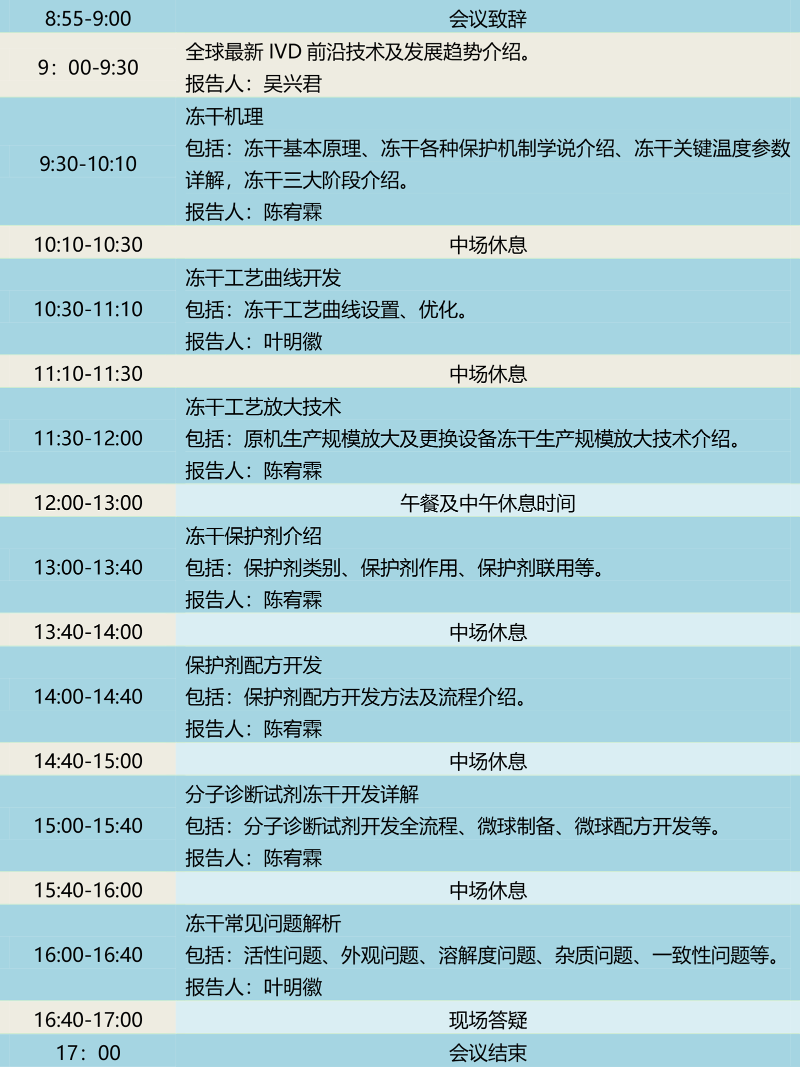 厦门研讨会10月日程