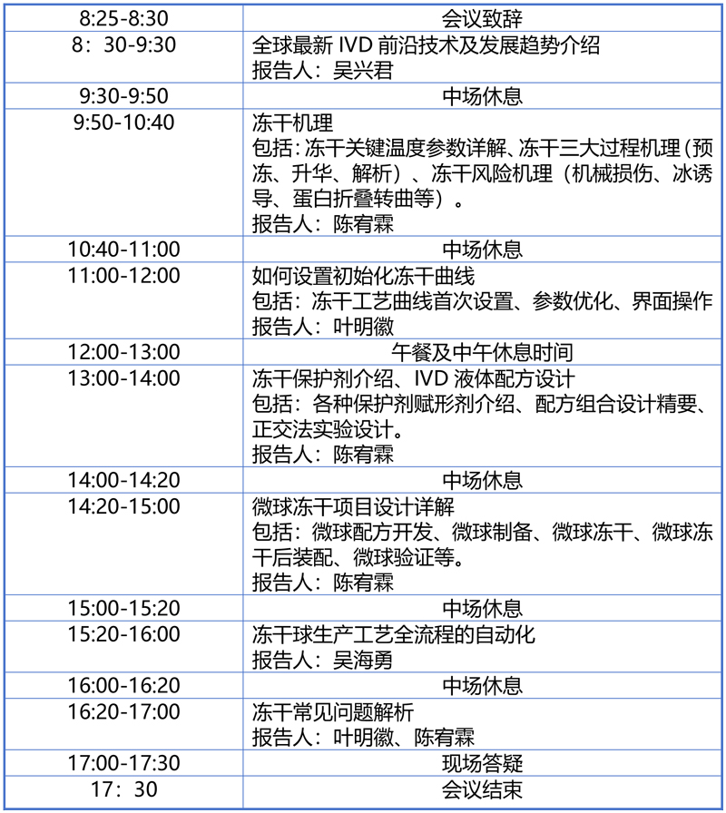 MK体育直播app官方版
冻干研讨会日程